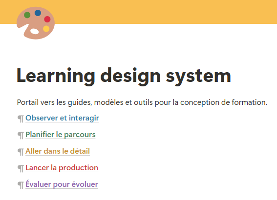 structure du learning design system